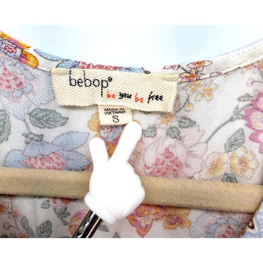 Bebop Floral Rayon Maxi Dress Sz S Boho Cottagecore Prairie Milkmaid Tradwife - Picture 3 of 8